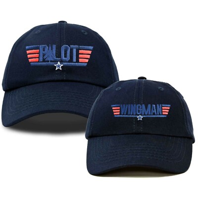 DALIX Father Son Pilot and Wingman Matching Hat Set Embroidered Baseball Cap