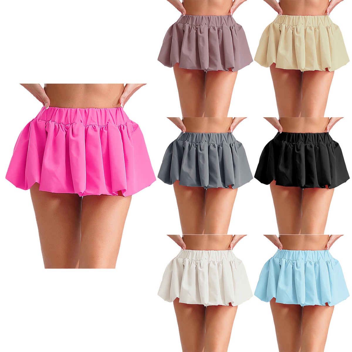 Womens Skirts Micro Skirt Music Festival Clubwear Soft Skater Solid Color  Party