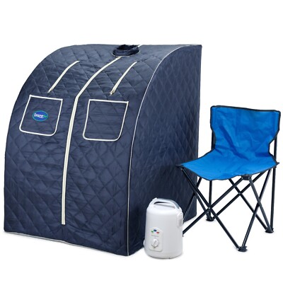 Durasage Large Portable Personal Steam Sauna Spa for Relaxation at Home - Blue