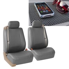 Front Bucket Seat Covers Built In Seatbelt Car Sedan Suv Solid Gray W. Free Gift