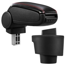 Armlehne Mittelarmlehne Leder Bezug für Seat Ibiza IV 6J 2009- Schwarz / Rot