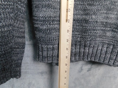 Lucky Brand Sweater Mens Medium Gray Shawl Collar Jacquard Pullover Chunky - Picture 7 of 7