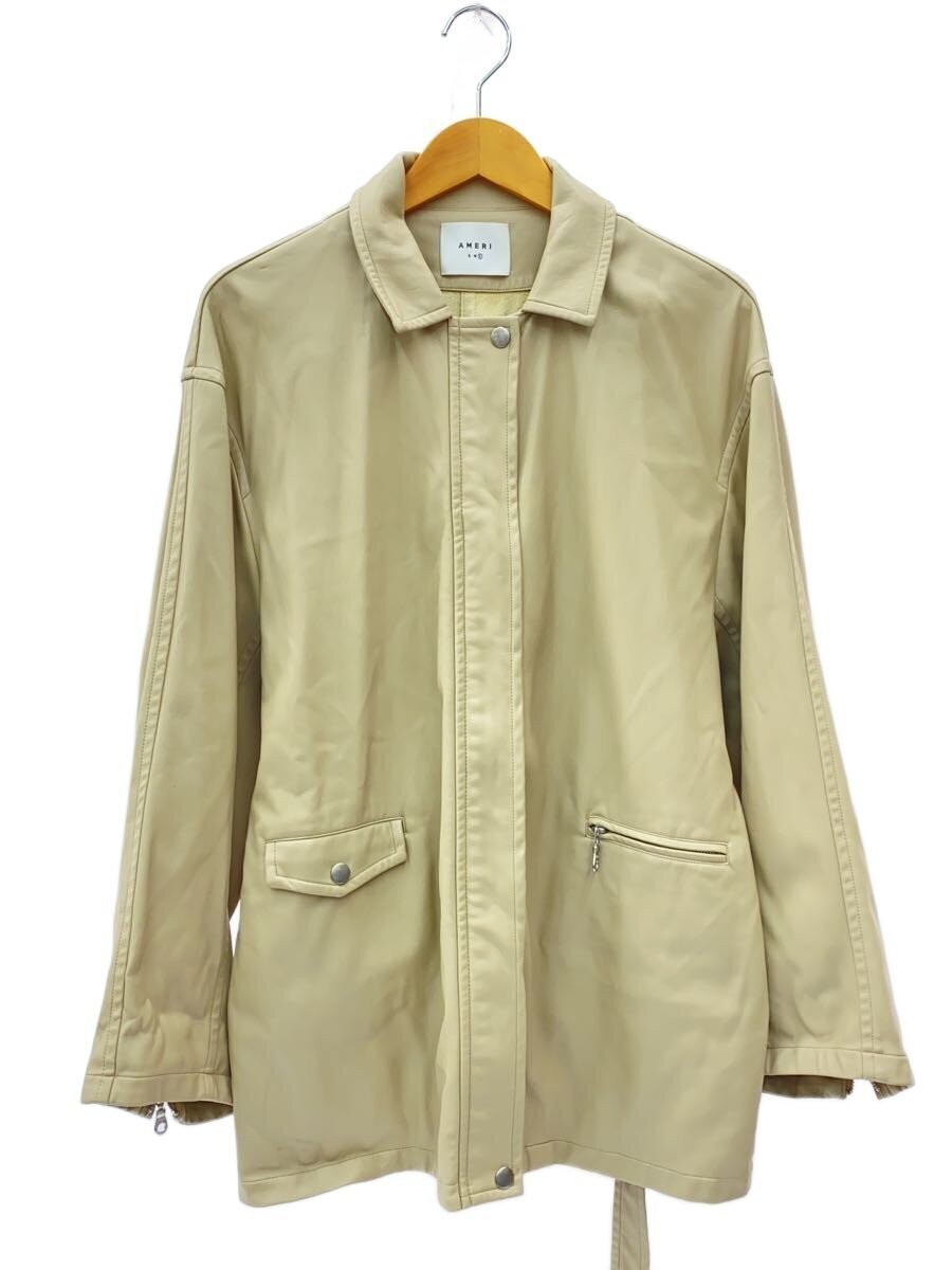 AMERI◆Leather jacket/blouson/FREE/Polyester/BEG/0… - image 1
