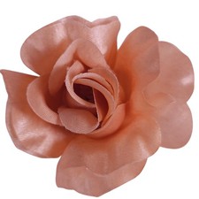25 Peach Orange Satin Rose Heads Stemless Wedding Floral Craft DIY 2.5in Flowers