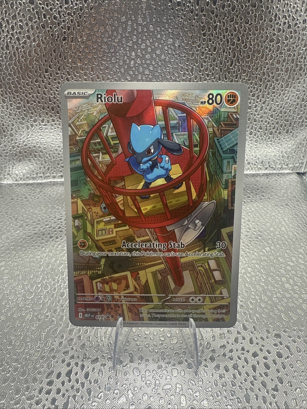Riolu 010 Black Star Promo, Mega Evolution, Full Art Holo, Pokemon TCG, NM