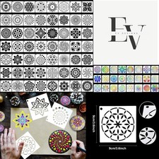 Versatile 3.6-Inch Mandala Stencils - Perfect for Rocks  Crafting Projects