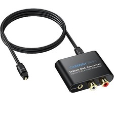 Digital to Analog Converter, 192Khz, Spdif/Toslink/Optical to RCA, 3.5Mm Audio A