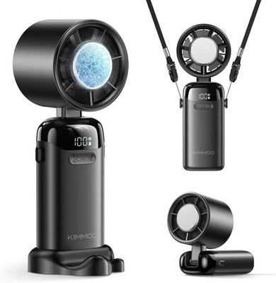 Handheld Portable Turbo Fan with Ice Cooler, Rechargeable Personal Fan