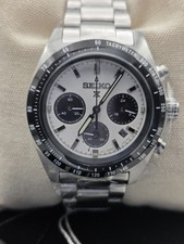 Seiko Prospex Speedtimer White Dial Stainless Steel Bracelet SSC813  "Panda"