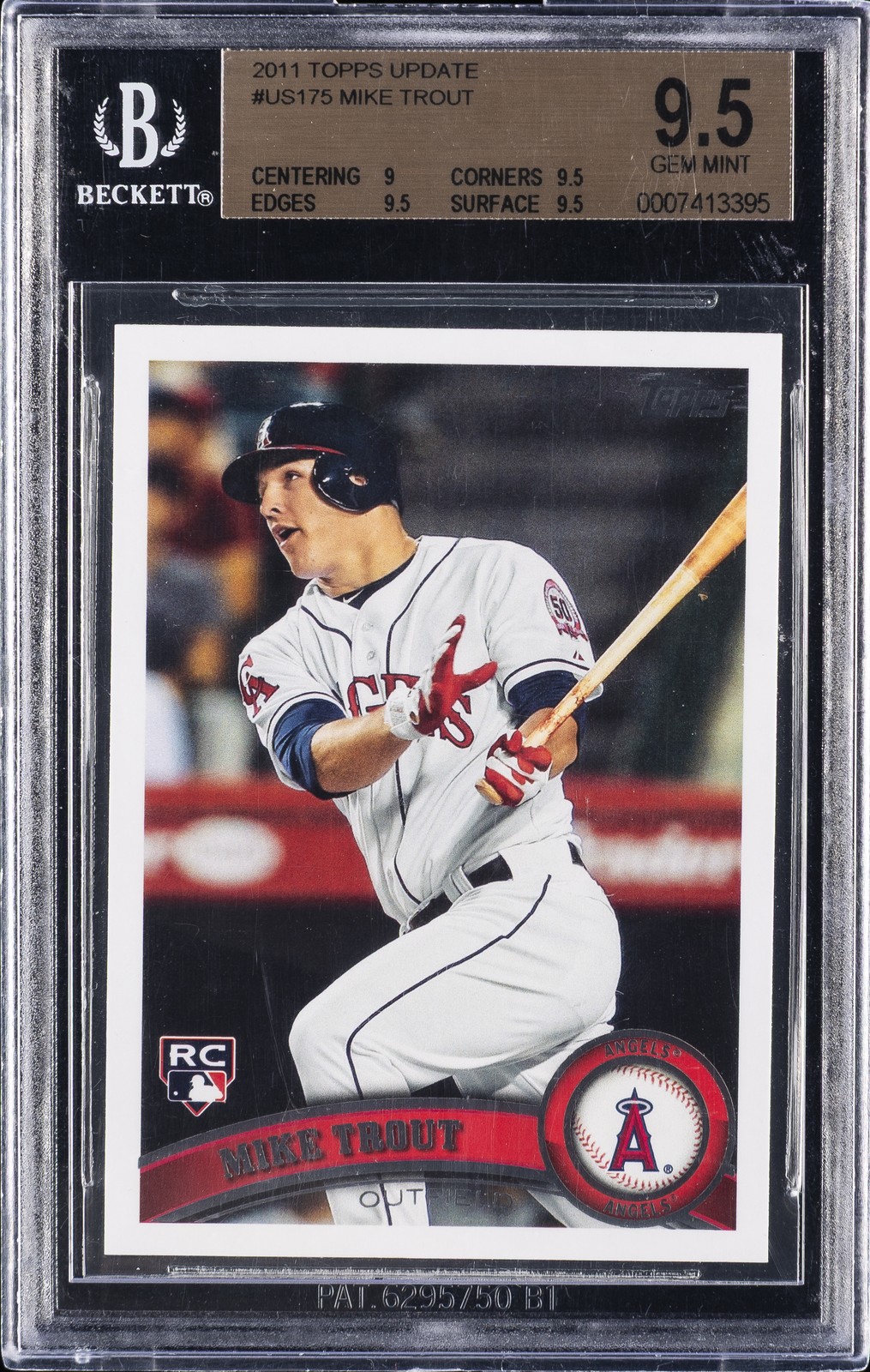 2011 TOPPS UPDATE #US175 MIKE TROUT BGS 9.5