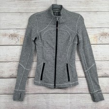 Lululemon Define Jacket Women Size 4 Grey Herringbone Full Zip Activewear