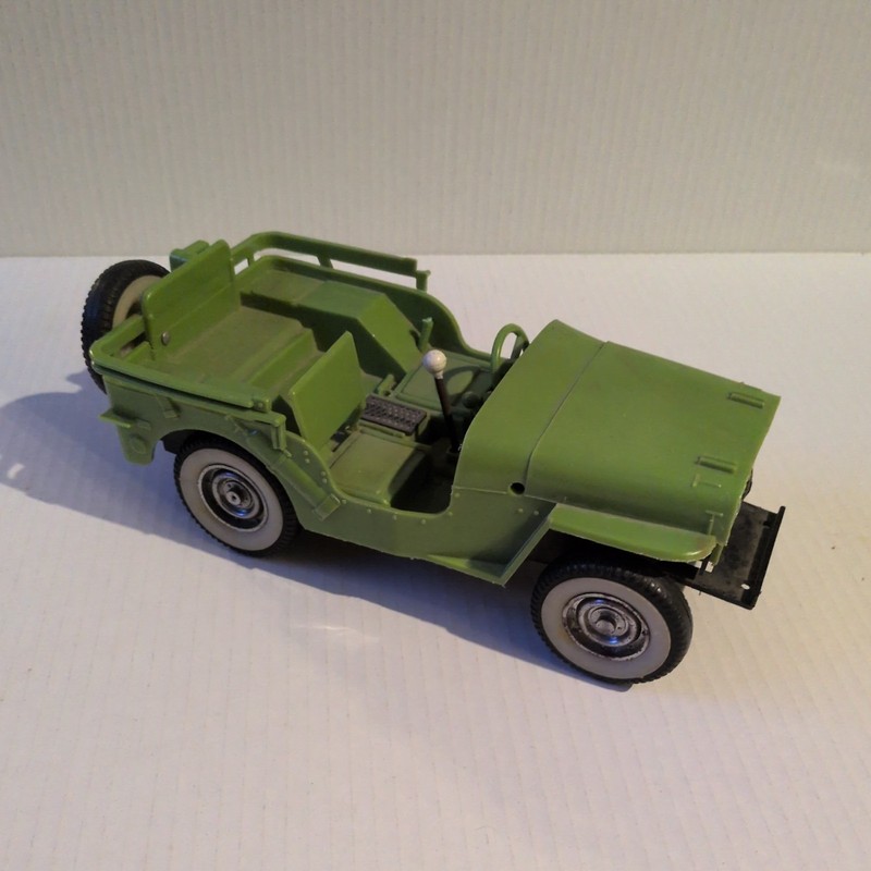 Vintage Cragstan Green Plastic Jeep Battery Operated Hong Kong