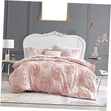 - Duvet Cover Set, Reversible Cotton Bedding with King Rambling Roses Pink