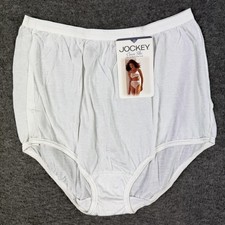 Vintage Jockey For Her Brief Panties Womens 7 White Classic Silks USA Cotton