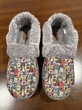 SKECHERS BOBS Too Cozy Cartoon Dog Print Faux Fur Non Slip Comfy Fuzzy Slippers
