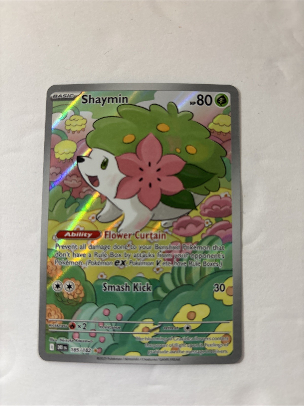 Shaymin 185/182 Pokemon Destined Rivals SV10 Illustration Rare Full Art NM