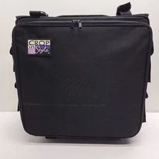 Crop In Style Rolling Craft Tote Bag Black Scrapbooking Art Supply Organizer