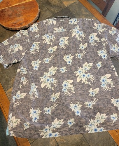 Tommy Bahama uomo XL abbottonato vestibilità originale blu ibisco floreale seta hawaiana - Foto 7 di 9