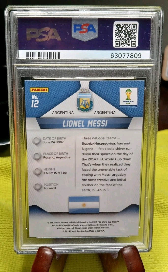 2014 Panini Prizm World Cup 12 Lionel Messi  PSA 10  Argentina 🇦🇷  Champion🏆  view 4