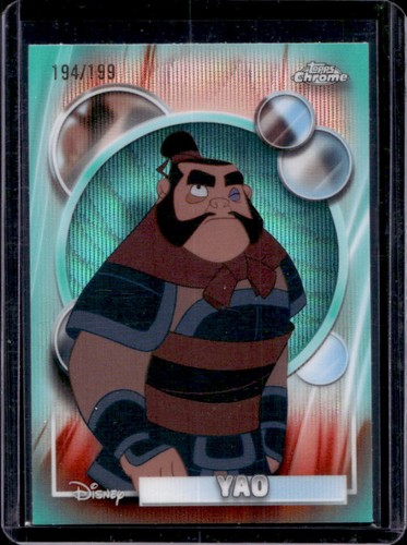 2026 Topps Chrome Disney Yao Aqua Wave Refractor #/199 Mulan