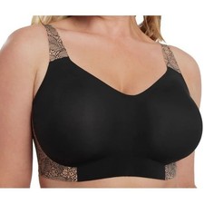 Evelyn Bobbie Beyond Adjustable Bra Black Nude Lace Wireless Seamless Bra 2XL