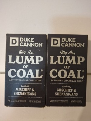 (2) Duke Cannon Big Ass Lump of Coal  Activated Charcoal Bar Soap 10oz,-SKU#1087