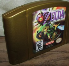 NINTENDO 64 AUTHENTIC LEGEND OF ZELDA MAJORA'S MASK, HOLOGRAPHIC GOLD, USED - VG