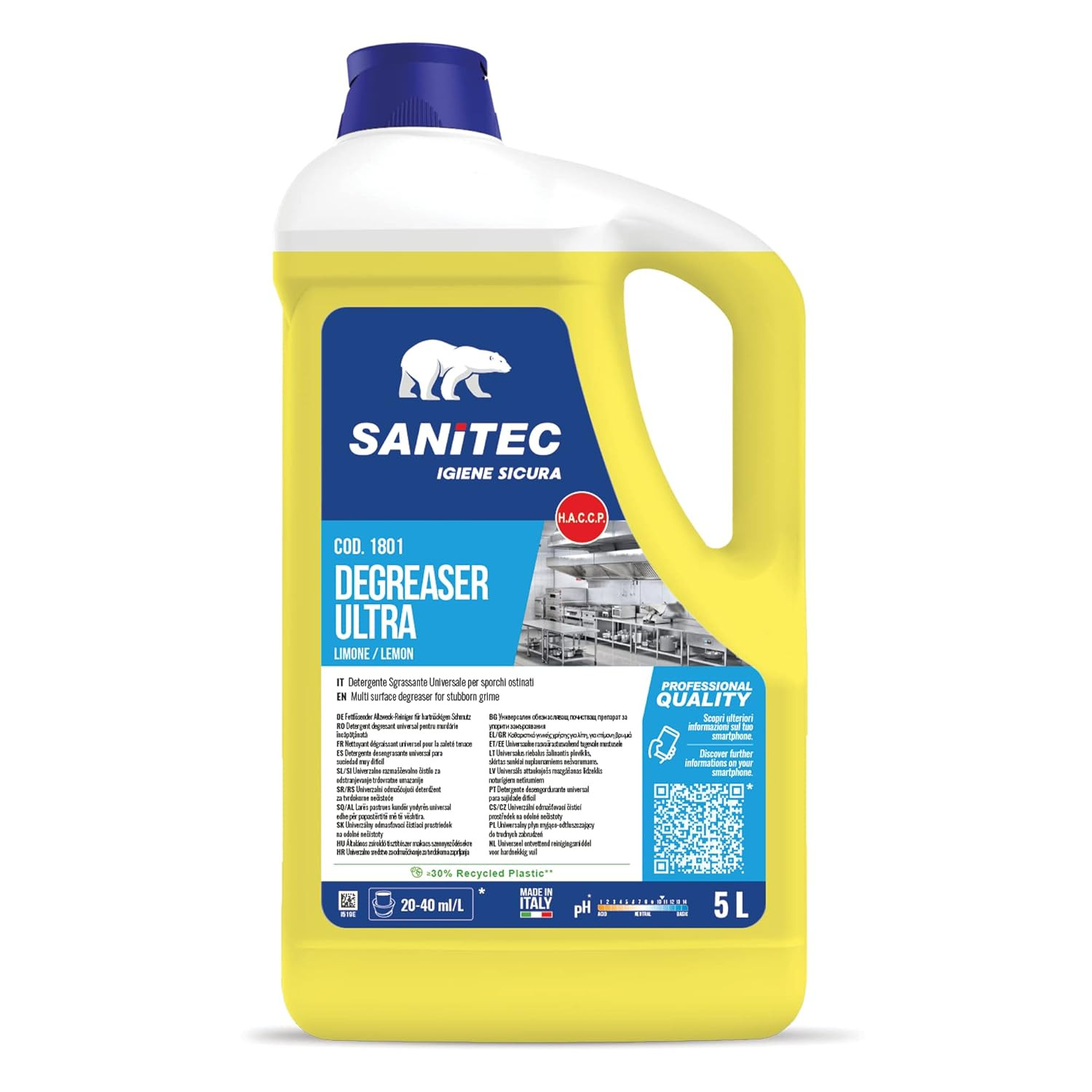 Ultra - Sgrassatore Spray per Sporco Ostinato, 5 Kg - Limone