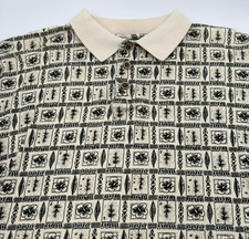 Vintage Ocean Pacific OP Sports Mens Large Hawaiian Shirt Golf Polo 90's Cotton