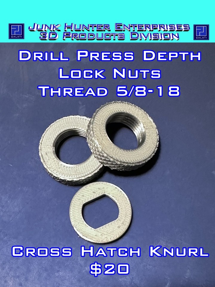 Drill Press Depth Stop Lock Nuts Thread 5/8-18 Walker Turner Craftsman ...