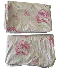 Pottery Barn Kids Amy Romantic Floral Twin Duvet Covers Pink Roses HTF Set 2
