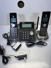 AT T Cordless Phones and Answering Machine base 2 Phones And Charger W/Caller ID