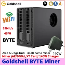 Goldshell BYTE Miner 65Mh/s 45 W Home WIFI & AE/DG/AL/XT Card & 140W Charger Lot