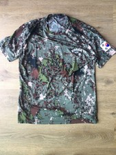 Men Large Korea Army Camouflage Breathable T-shirt with Korean Flag Arm