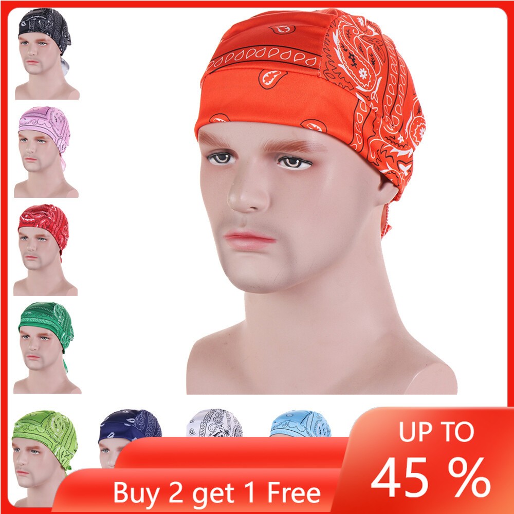 Mesh Durag Faux Leather Biker Skull Cap Motorcycle Bandana Head Wrap Du Doo Do Rag Black Hat-in Men's Sun Silk Durag For Men - Foto 7