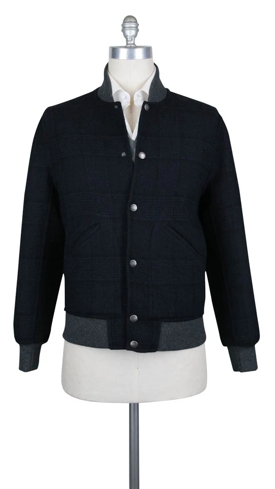 Brunello Cucinelli — Brunello Cucinelli Navy Blue Wool Reversible Bomber Jacket - 40/50 - (612)