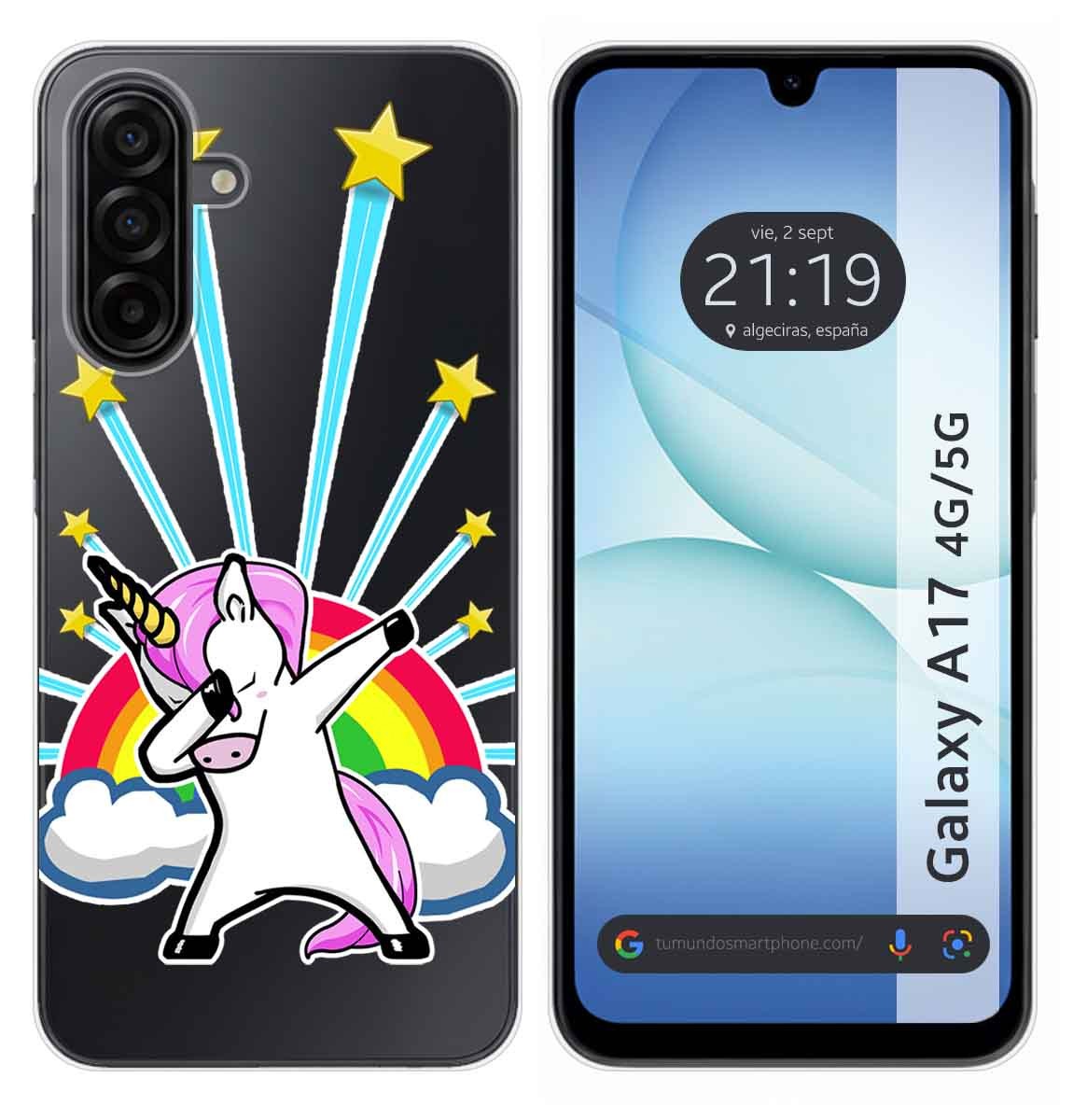 Cover Silicone Trasparente per Samsung Galaxy A17 4G/5G Disegno Unicorno Dib