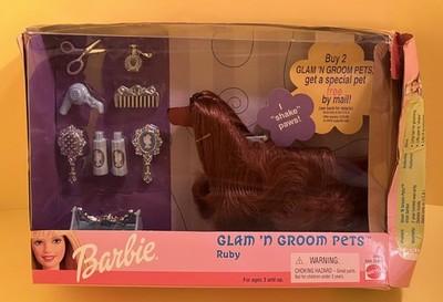 RARE, HARD TO FIND New 1999 Vintage Barbie Glam 'n Groom Pets Ruby MATTEL  NEW! 