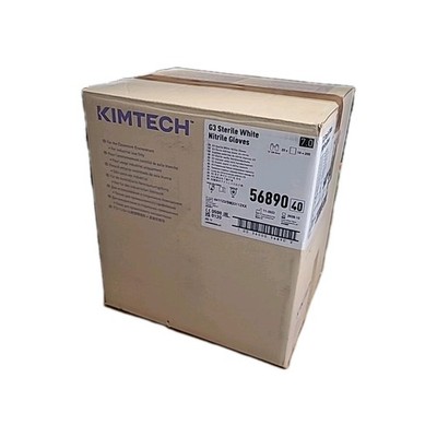 200 Paar Kimtech 56890 G3 12'' Größe 7 sterile weiße Nitrilhandschuhe Reinraum (I2