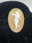 Isadora Duncan Dancer Woman Goddess Cameo Brooch 18K Gold Dancing Antique — photo 2