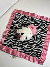 Garanimals Zebra Lovey Security Blanket Pink Satin Trim Polyester