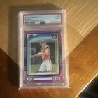 Panini 2024 Donruss Rated Rookie Bo Nix #369 Optic Preview Pink PSA 9 Broncos