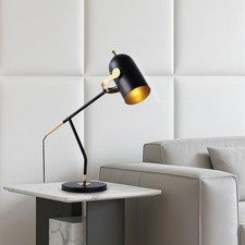 Industrial Desk Lamp for Reading,Modern Metal Task Lamp,23.6  Black Desk Lamps