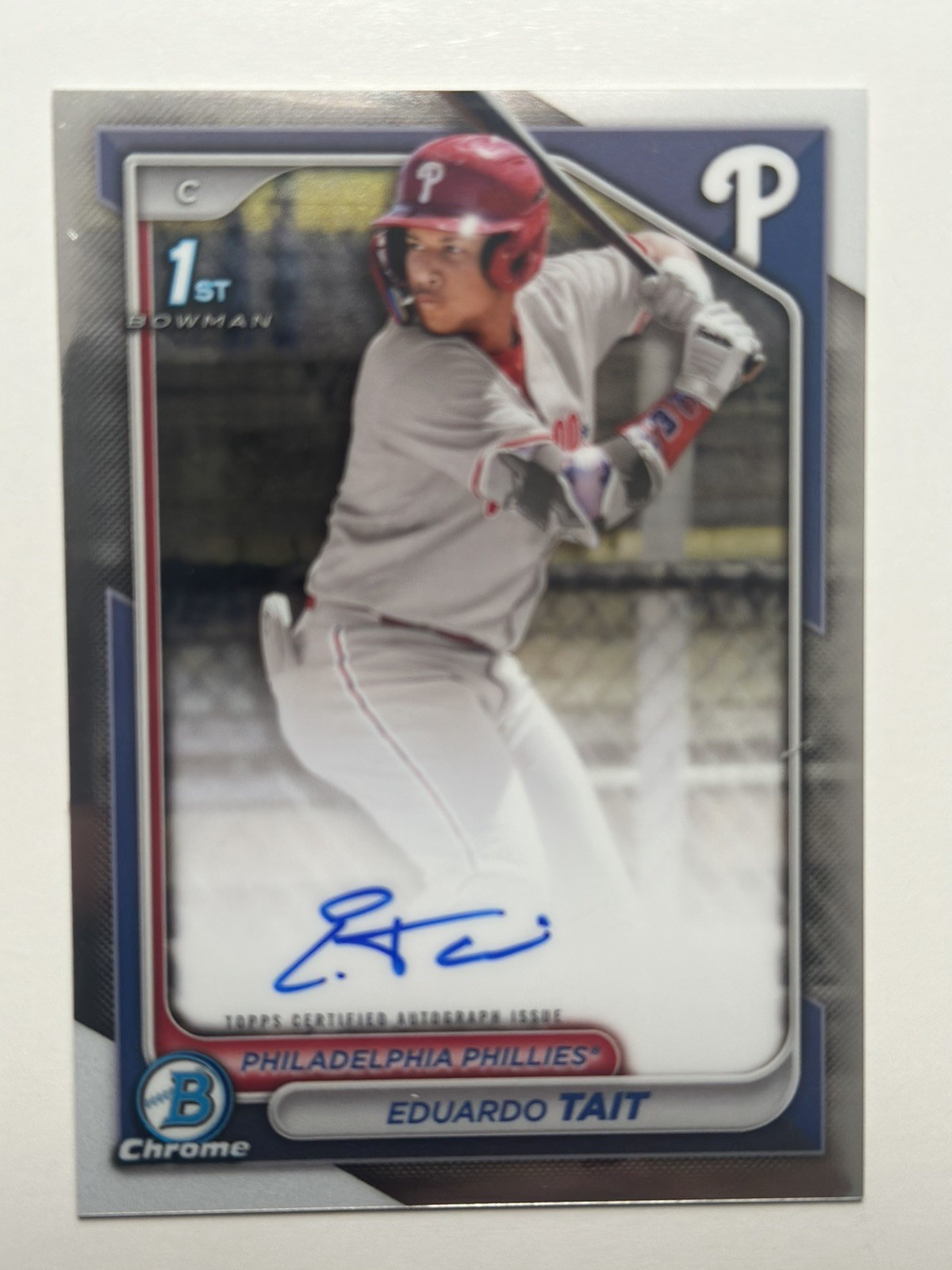 2024 Bowman Chrome Prospect Autographs Eduardo Tait #CPA-ET (AU, RC) 1st Bowman