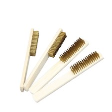 4 Pcs Copper Wire Brushes Wooden Handle Cleaning Household Tools