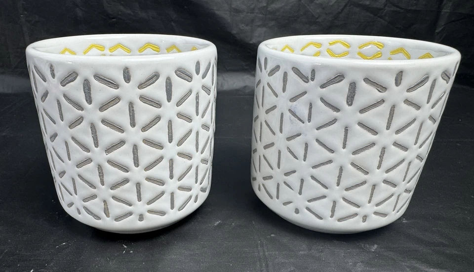 Набор из 2 Allen + Roth 3,03 «W x 3,03» H серый керамический комнатный горшок суккулент горшки - Изображение 2 из 4