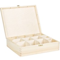 Teekiste Holz Holzkiste 12 FäCher 28,5X23X8 Cm Organizer Aufbewahrungskiste Box