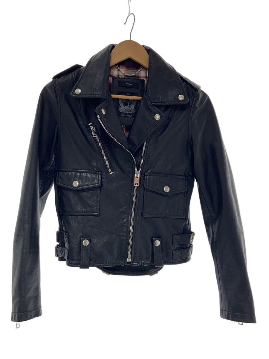 Diesel Double Riders Jacket/S/Leather/Blk