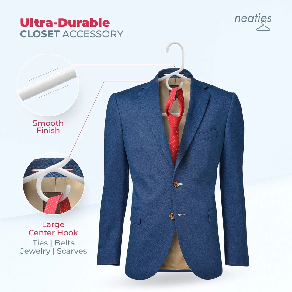 Neaties Heavy Duty Plastic Hangers Bulk (6, 12, 18, 24, 30, 36, 54, 72, 108 or — 第 3/4 张图片