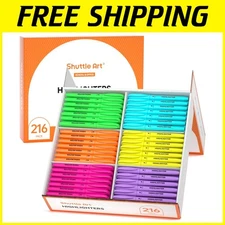 216-Count Chisel Tip Highlighter Set in Assorted Colors - For School & Office